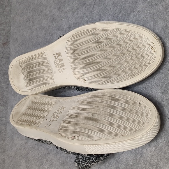 Karl Lagerfeld Paris Esme Boucle Slip On Tweed Bow Sneaker Size 9 - Picture 8 of 11